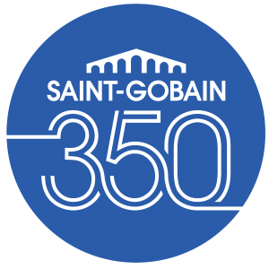 2" Diameter Semigloss Paper Permanent Adhesive Label Custom Saint-Gobain 350yr Anniversary 1000/rl 