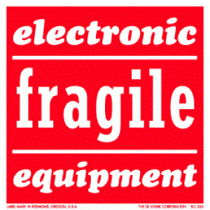 4" x 4" Fragile-Electronic Equipment